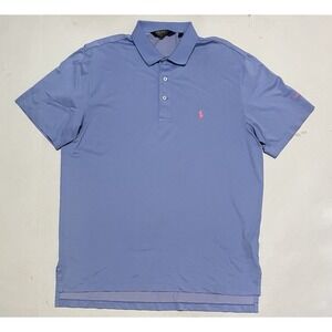Polo Golf Ralph Lauren Mens Shirt Size Large Blue Performance Pink Pony Hualalai